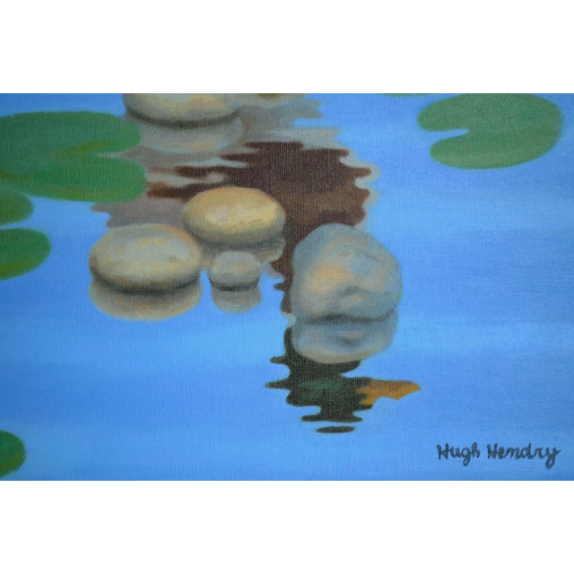 Blue Mallard Ducks in Pond With Lily Pads, Horizontal Landscape by Hugh Hendry For Sale - Image 8 of 11