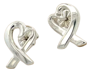 Late 20th Century Tiffany & Co Estate Heart Pierced Earrings by Paloma Picasso Sterling Silver, A Pair