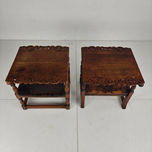 Wood English Jacobean Monk Armchairs from F. Parker & Sons Ltd, Set of 2 For Sale - Image 7 of 17