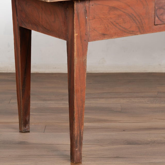 Red 19th Century Original Red Painted Swedish Pine Farm Table Console For Sale - Image 8 of 15