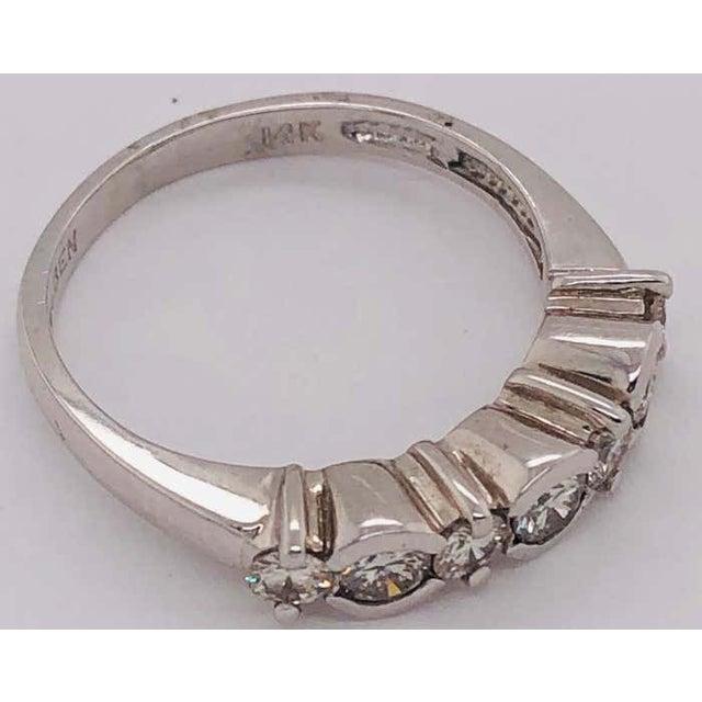 White 14 Karat White Gold Diamond Band Anniversary Bridal Ring 0.75 TDW, Size 5.75 For Sale - Image 8 of 9
