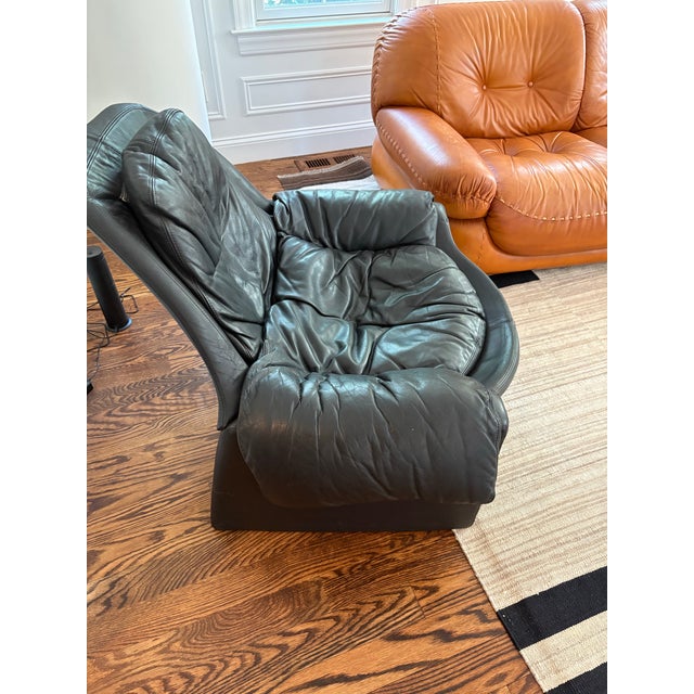 Vintage Black Leather Lounge Chair by Img Norway, 1980s For Sale In New York - Image 6 of 10