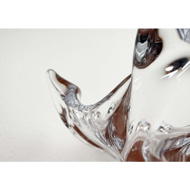 Large Mid-Century Modern Crystal Glass Fruit Bowl from Art Vannes, France, 1960s For Sale - Image 6 of 18