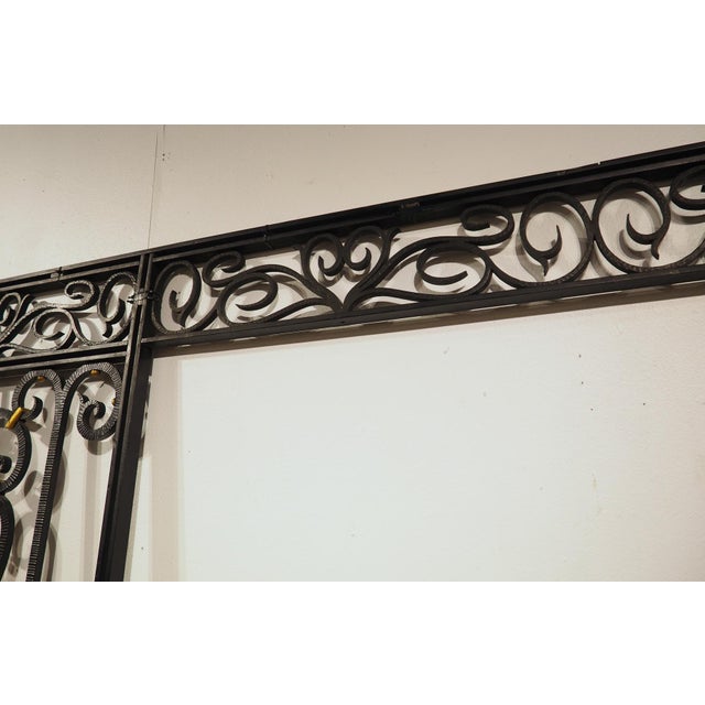 Antique French Wrought Iron Entryway Surround With Gilded Lyre Decor, C. 1920s For Sale - Image 16 of 18
