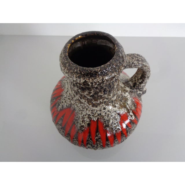 Glazed Lava Ceramic Handled Vase from Scheurich, Germany, 1970s For Sale - Image 9 of 16