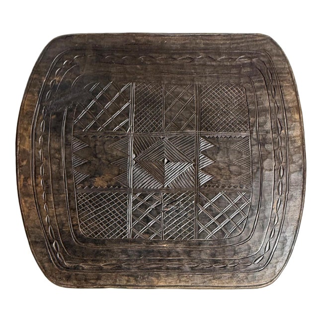Tribal Vintage Large Nupe Wood Stool Table For Sale - Image 3 of 7
