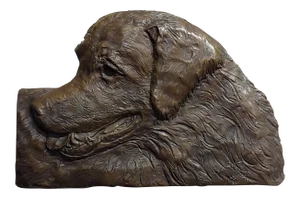Laurie Smith Golden Retriever Bronze Wall Plaque Sculpture
