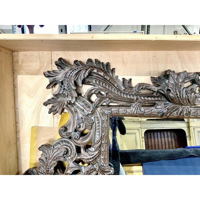 Vintage Monumental Rococò Style Rectangular Wall Mirror For Sale - Image 12 of 18