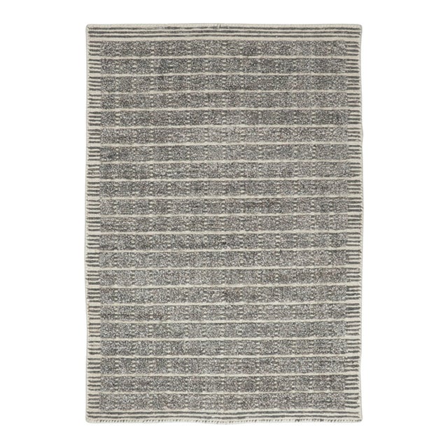 Contemporary High-Low Striped Gift-Sized Bamboo by Rug & Kilim, India For Sale