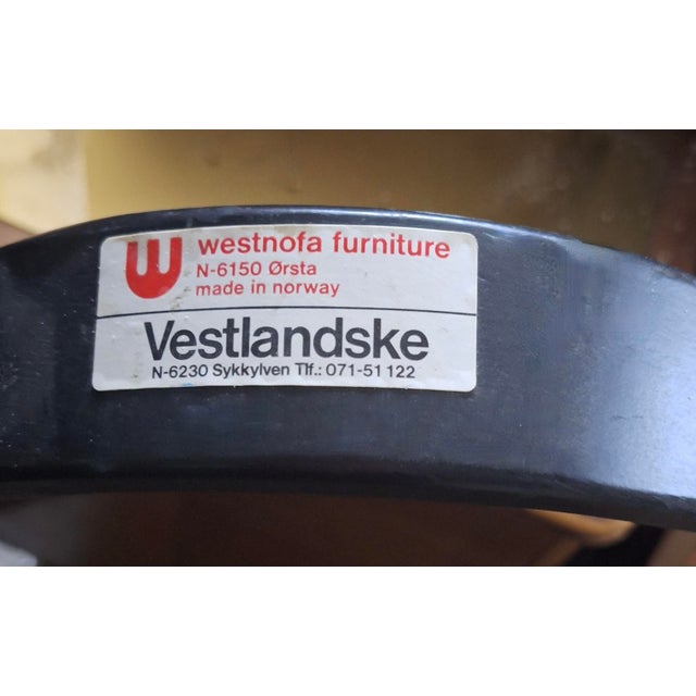 Set of Leather Lounge Chair with Ottoman by Westnofa, Norway, 1960s For Sale - Image 10 of 12