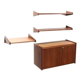1960s Mid Century Modern Teak Danish Style Hanging Wall System For Sale