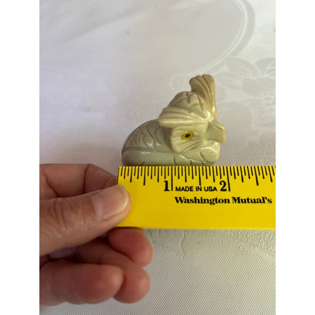 Gray 2000s Hand-Carved Marble Owl Figurine, Peru For Sale - Image 8 of 11