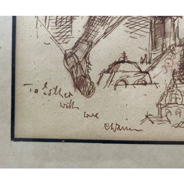 Original 1968 Signed Chaim Gross Pen and Ink Drawing Abstract Surrealism Sketch For Sale - Image 10 of 12