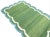 Green Handmade Cotton Area Rug, Flat Weave Moss Green Scalloped Dhurrie Teal Blue Border - 10'x14' For Sale - Image 8 of 10