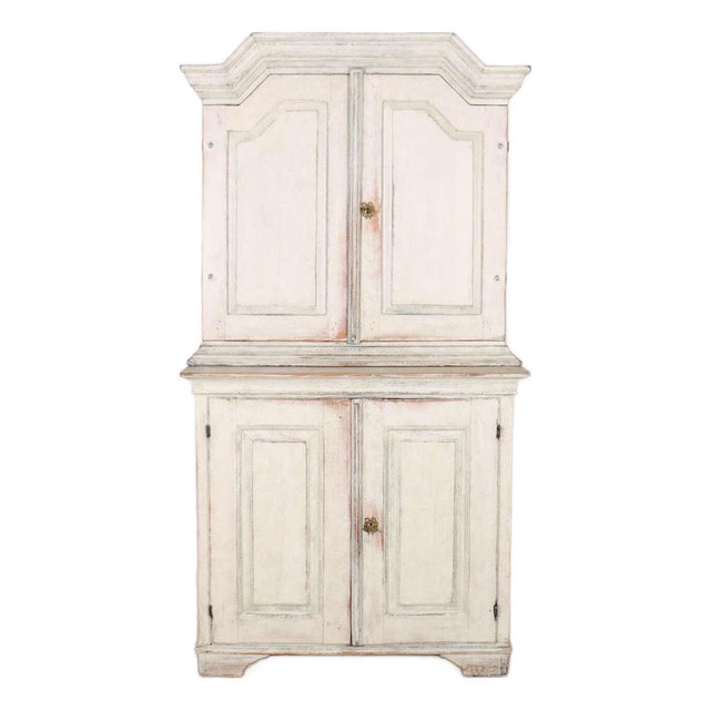 Swedish Painted Linen Cupboard For Sale