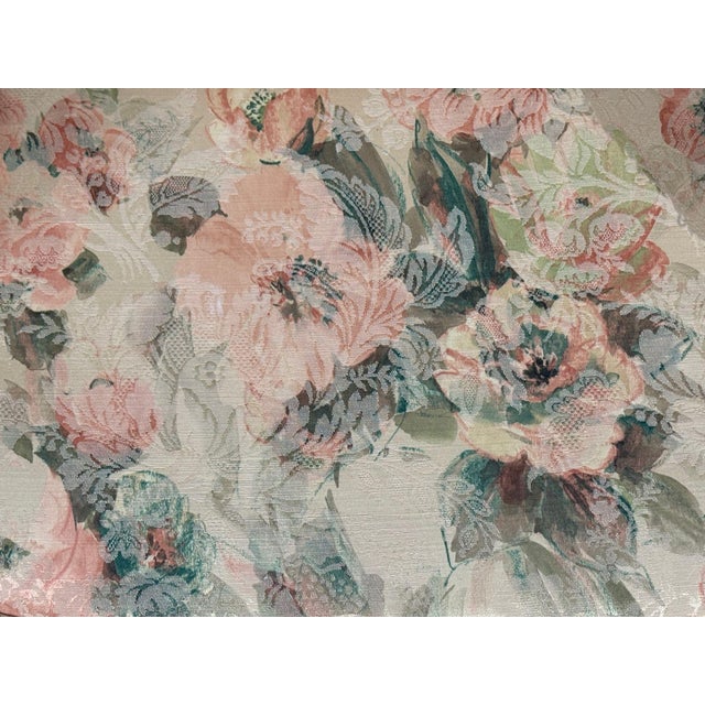 Traditional, Rolled Arm Lounge Chair, Floral Fabric, Wood, Usa, 1980s For Sale - Image 11 of 11