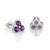These elegant stud earrings feature a refined cluster of vibrant Amethyst gemstones, celebrated for their rich violet hue...