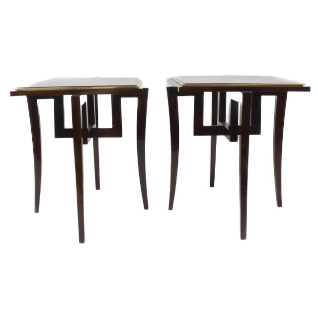 This Pair of French Walnut Art Deco-Style Side Tables offers the perfect balance between vintage charm and sleek...