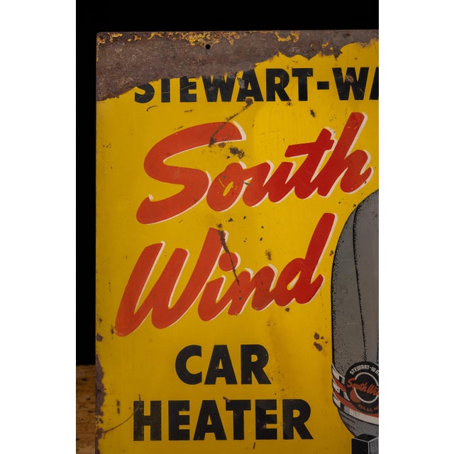c. 1930s-1940s; Stewart-Warner Corp. - Chicago, IL Double-sided painted metal dealership advertising sign promoting...