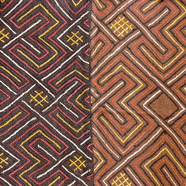 Early 20th Century Kuba Handwoven Embroidered Raffia Textile 132 x 23 Inch For Sale In Denver - Image 6 of 9