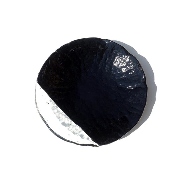 This black and clear Murano glass plate features a sticker label by Barovier & Toso. Labeled by Maker