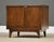 A mid century modern walnut nightstand by Broyhill Brasilia with swooping walnut details. Professionally refinished. Circa...