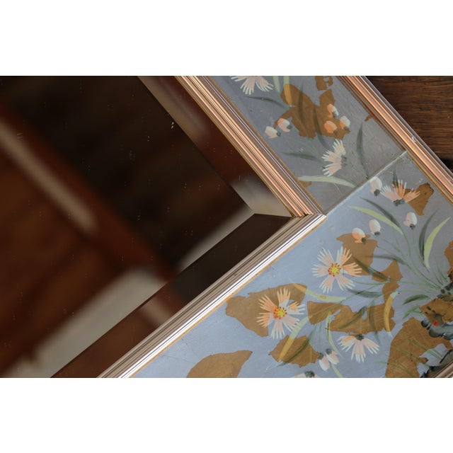 Vintage LaBarge Chinoiserie Silver-Leaf Reverse-Painted Wall Mirror — 1970s For Sale - Image 12 of 18