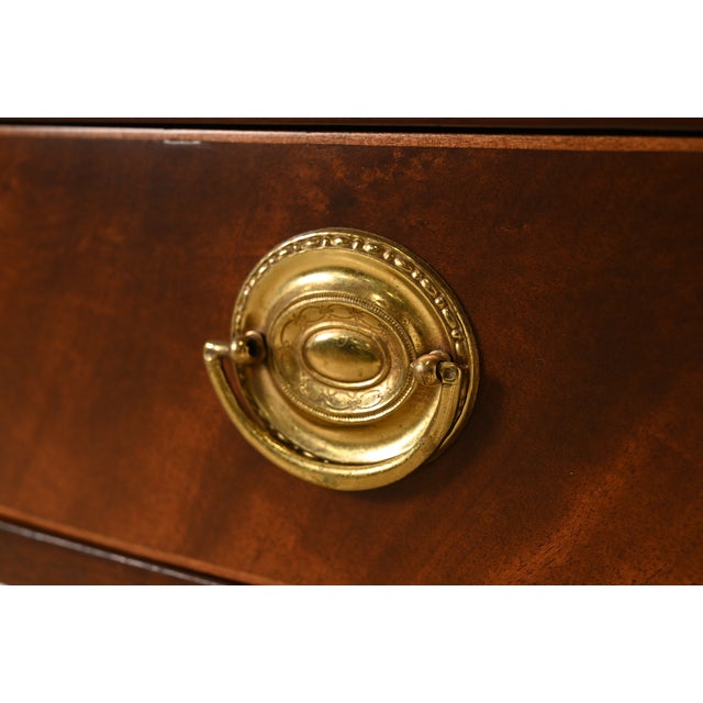 Baker Furniture Historic Charleston Federal Inlaid Mahogany Three-Drawer Console Table | Newly Refinished For Sale - Image 10 of 14