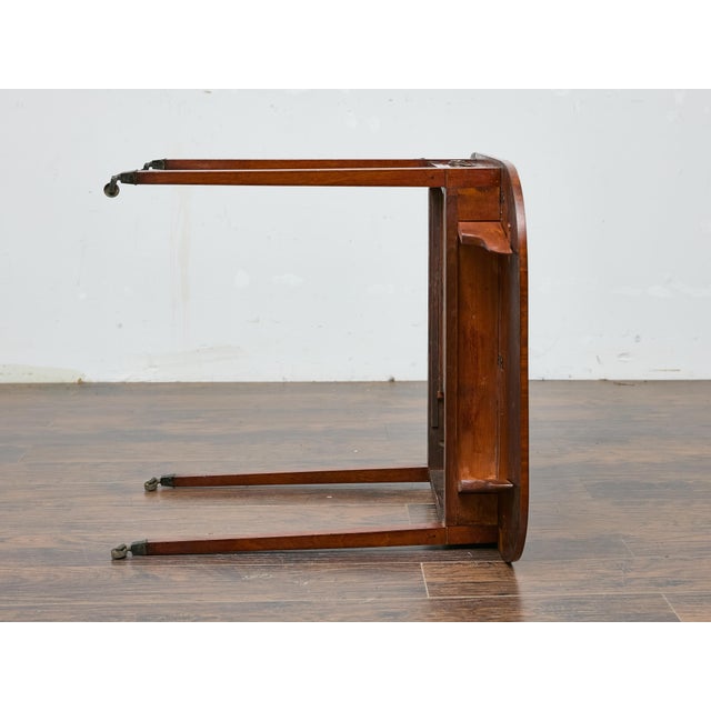 Early 19th Century Regency Mahogany Pembroke Table with Satinwood Inlay and Casters For Sale - Image 4 of 12