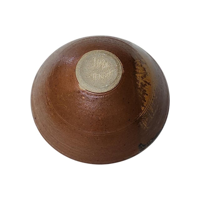 1970s Vintage Studio Pottery Large Decorative Bowl For Sale - Image 5 of 6