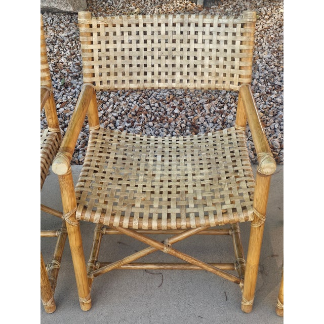 Late 20th Century McGuire Laced Rawhide Armchairs - Set of 4 For Sale - Image 5 of 8