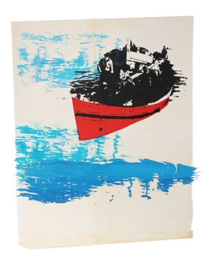 Barbara Lewis "Fisherman (No. 3)" Abstracted Seascape Serigraph, 1972 1972
