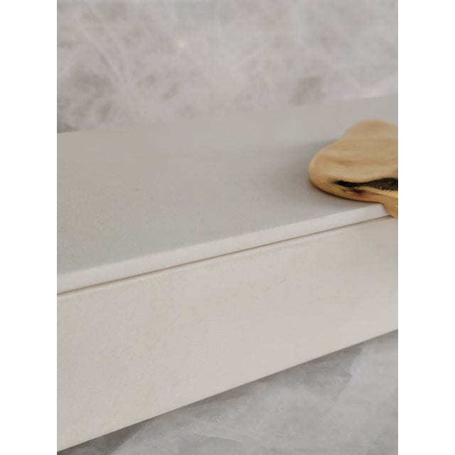 Achille Salvagni 'Melt' Parchment & 24ct Gold Box For Sale - Image 14 of 15