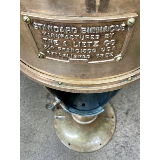 A. Lietz Company Binnacle & Gimbaled Compass in Bronze San Francisco For Sale - Image 11 of 13