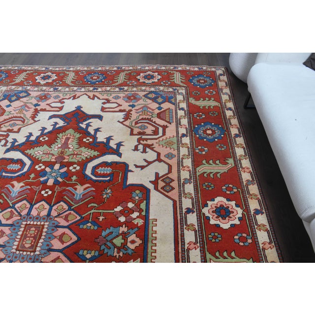 1970s Vintage Milas Handmade Wool Cotton Pink Red Area Rug For Sale - Image 4 of 11