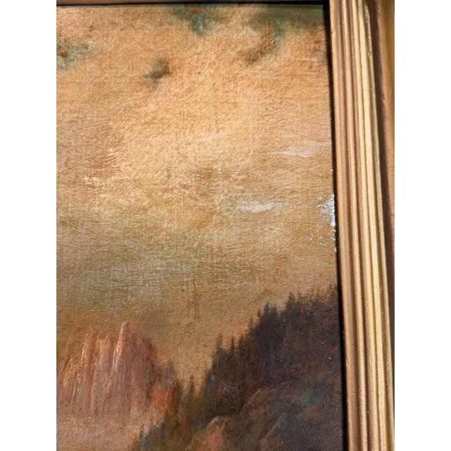 Wood Early 1900s California Landscape Painting Depicting For Sale - Image 7 of 9