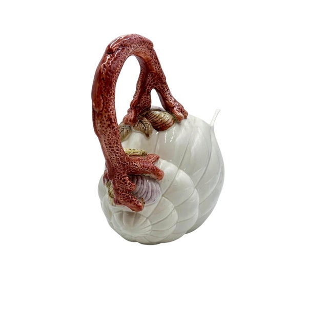 Cream 1980s Fitz & Floyd “Oceana” Shell & Coral Pitcher For Sale - Image 8 of 9