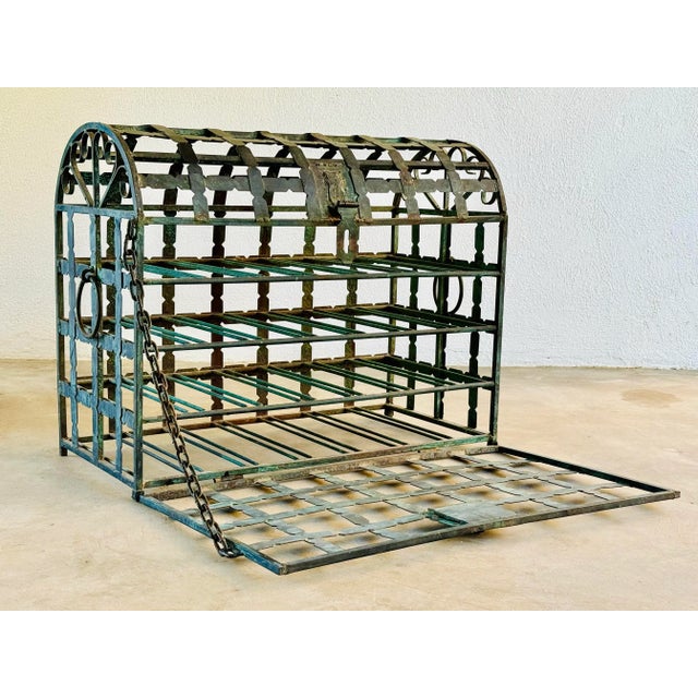 Black Early 20th Century French Steel Wine Chest For Sale - Image 8 of 12