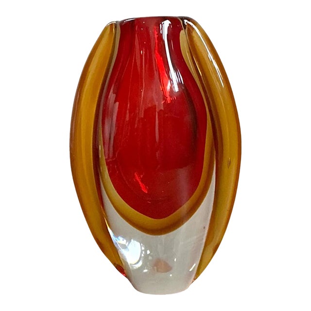 Vintage Murano Sommerso Glass Vase For Sale