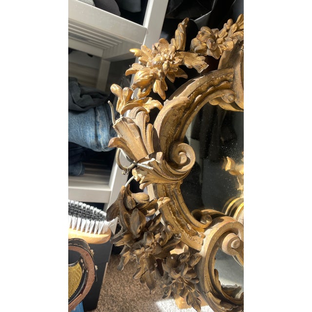19th Century Rocco Revival Mirror Gold Ornate Original For Sale - Image 10 of 10