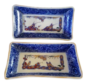 Pair of Japanese Blue and White Dishes