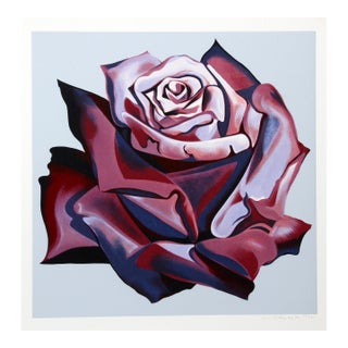 Lowell Nesbitt, "Red Rose" Photo Realist Flower Print For Sale
