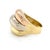 Mid 20th Century Triple Row 18k Tri-Color Gold Dome Curved Top Ring - Size 6.5 For Sale In Miami - Image 6 of 8