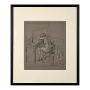 Julius Bloch (American, 1888-1966) - Expressionist Figurative Study, Signed (C. 1940, Ink/Charcoal/Pastel on Paper)