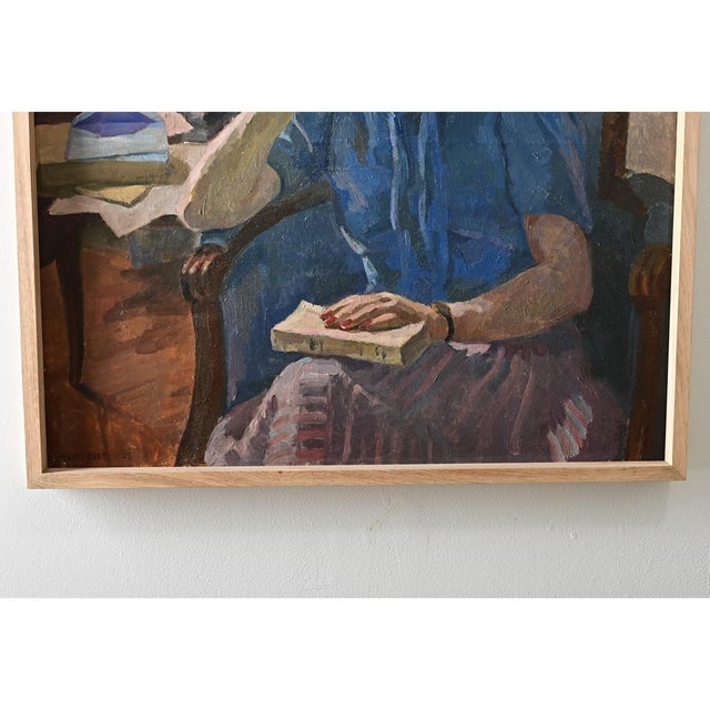 Mid-Century Modern Mid 20th Century French Mid-Century Modern Oil Portrait Signed Albert Coste For Sale - Image 3 of 8