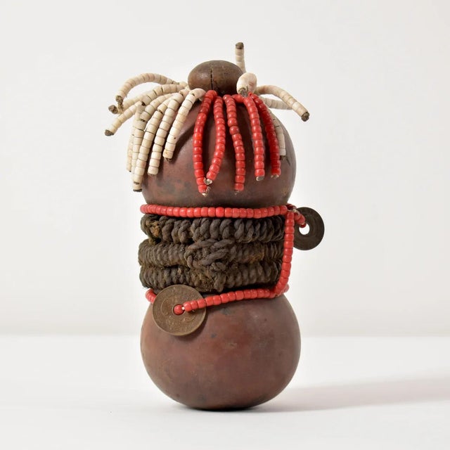 Glass Early 20th Century Nyamwezi Beaded Fertility Doll Gourd Tanzania For Sale - Image 7 of 10