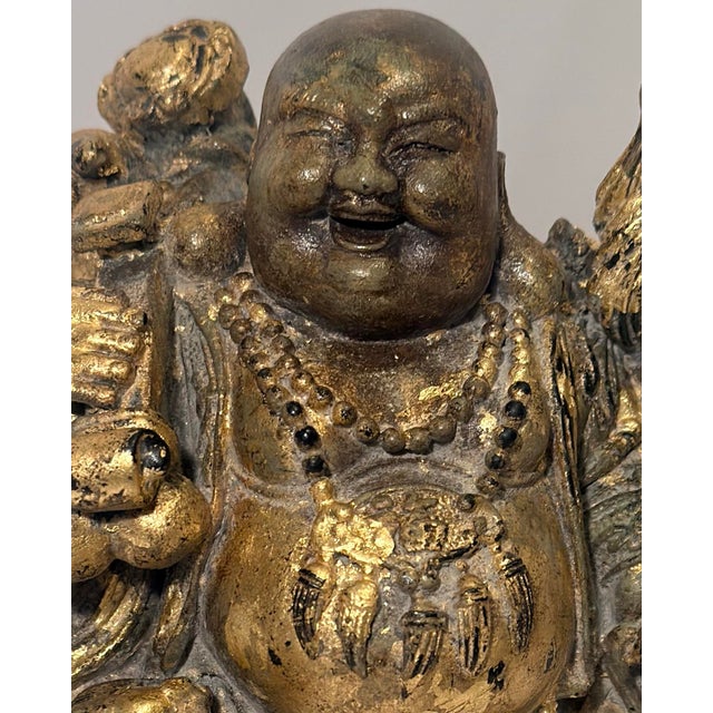 Add a layer of soulful Chinoiserie elegance to your space with this striking 7.5-inch statue of Budai, the traditional...