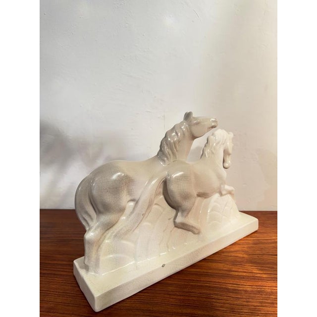 Art Deco Sculpture of Two Running Horses by Diaz, France, 1920 For Sale - Image 6 of 12