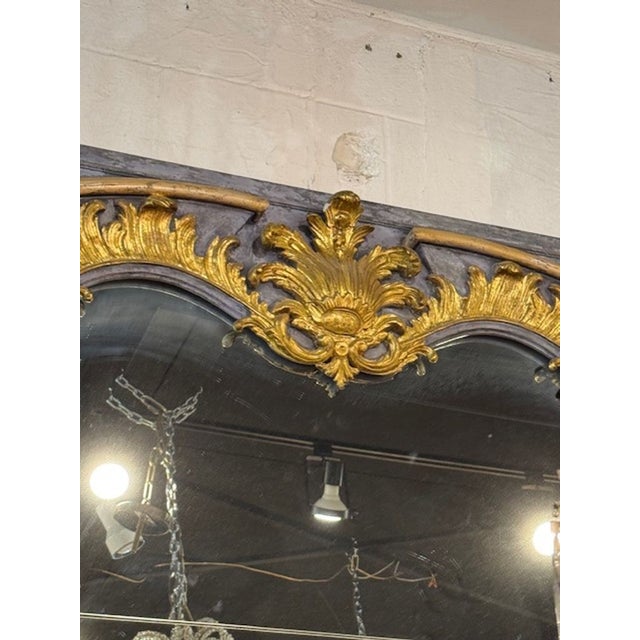 19th C. French Parcel Gilt Trumeau Mirror For Sale - Image 4 of 8