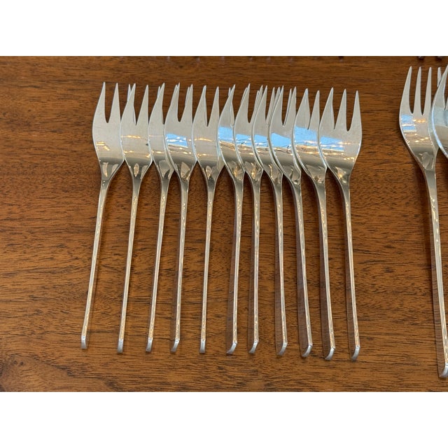 Metal Mid 20th Century “Vision” Sterling Silver Flatware by Ronald Hayes Pearson - 60 Piece For Sale - Image 7 of 9